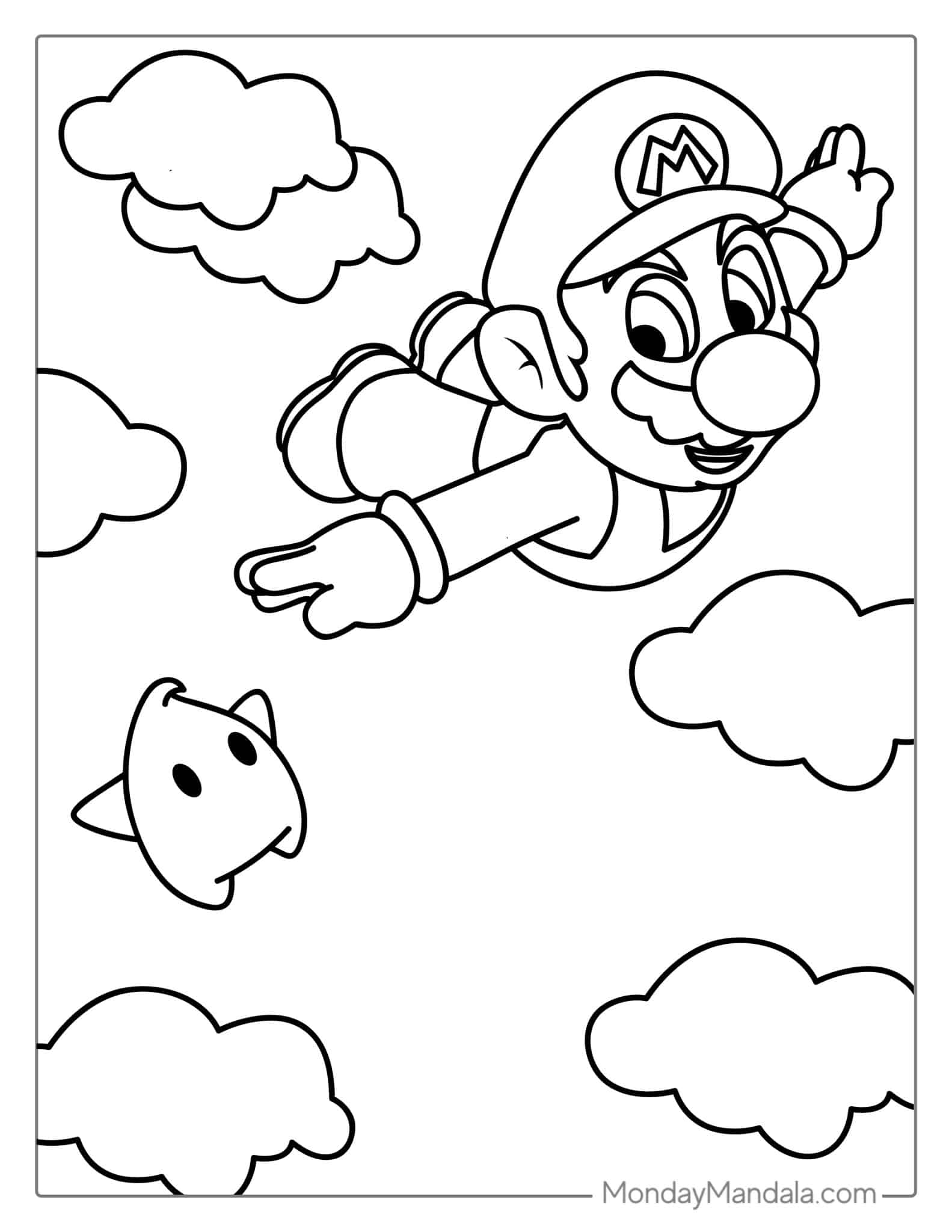 Dibujos Para Colorear de Corriendo Super Mario